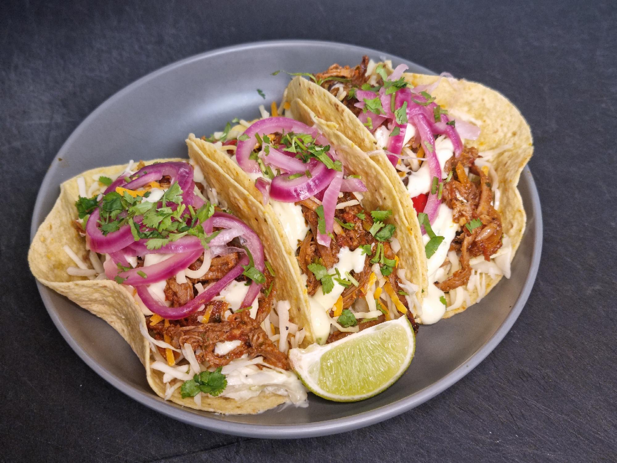 Tacos en un plato
